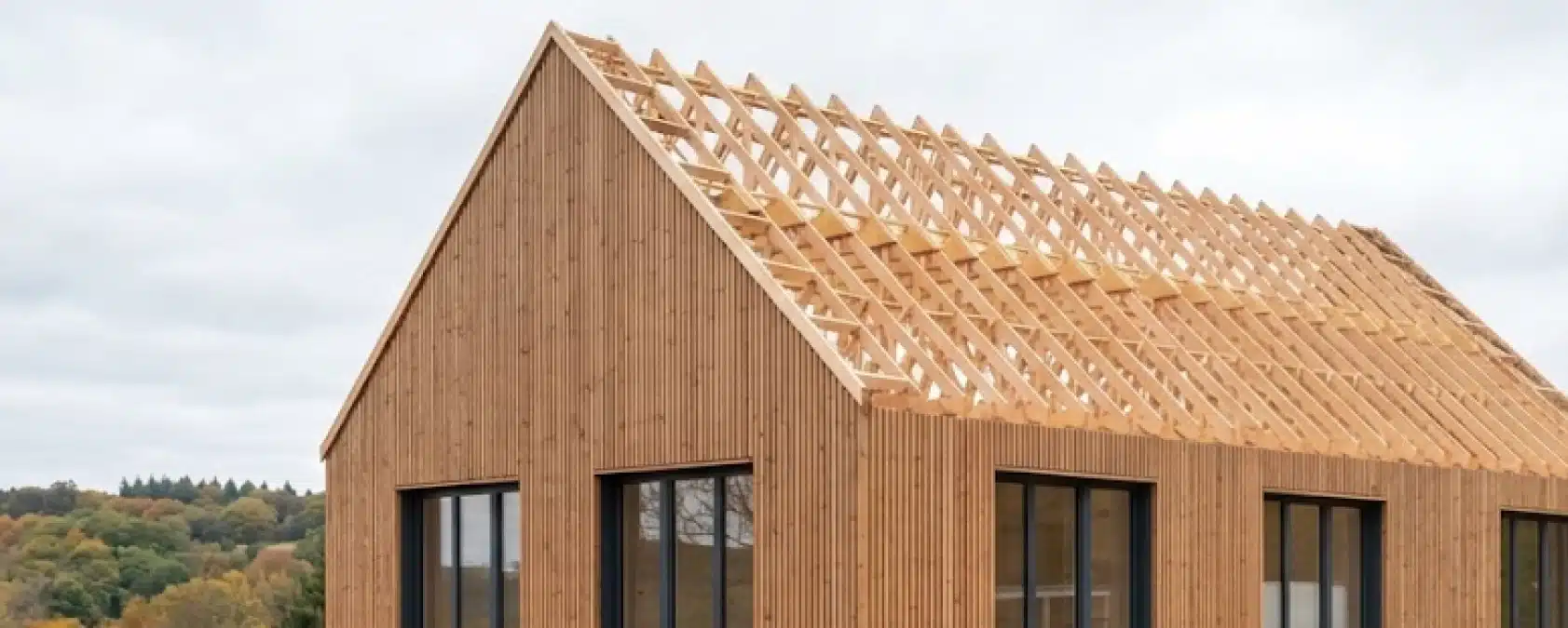 Structure à ossature bois Greenkub montée en atelier