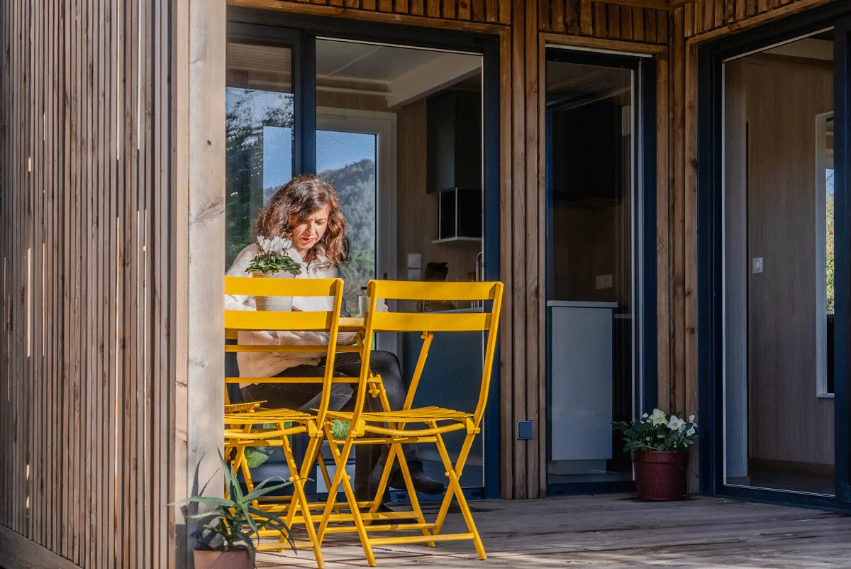 Location saisonnière de 40 m², studio en ossature bois Greenkub (Ardèche)
