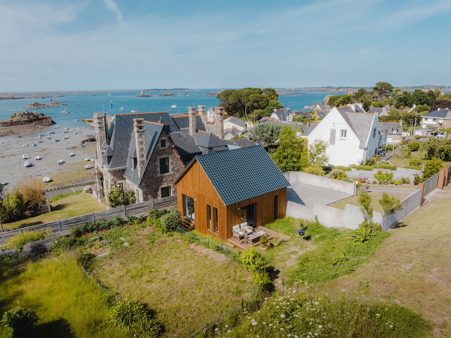 Résidence principale de 40 m², studio en ossature bois Greenkub (Côtes-d’Armor), vue extérieure