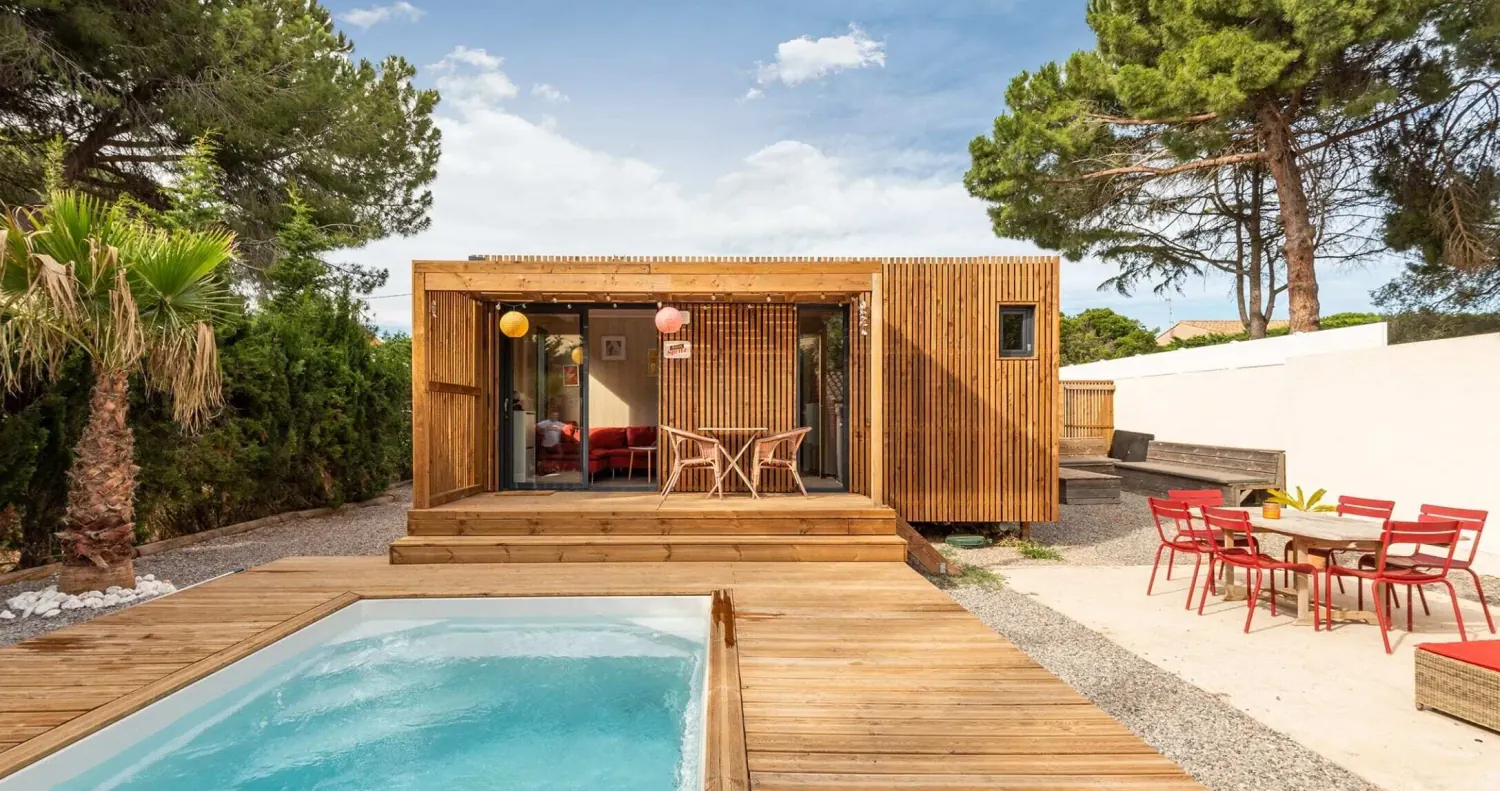 4 personnes de 40 m², studio en ossature bois Greenkub (Hérault)