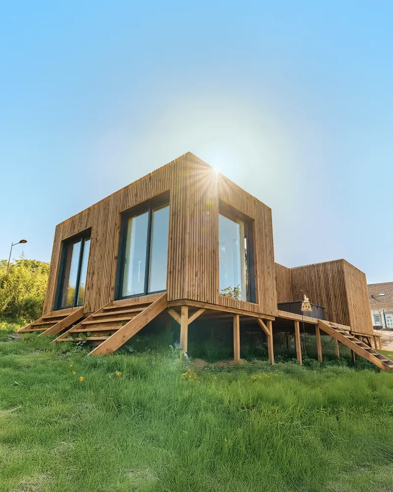 Bureau / télétravail en ossature bois, réalisation Greenkub dans l'Hérault