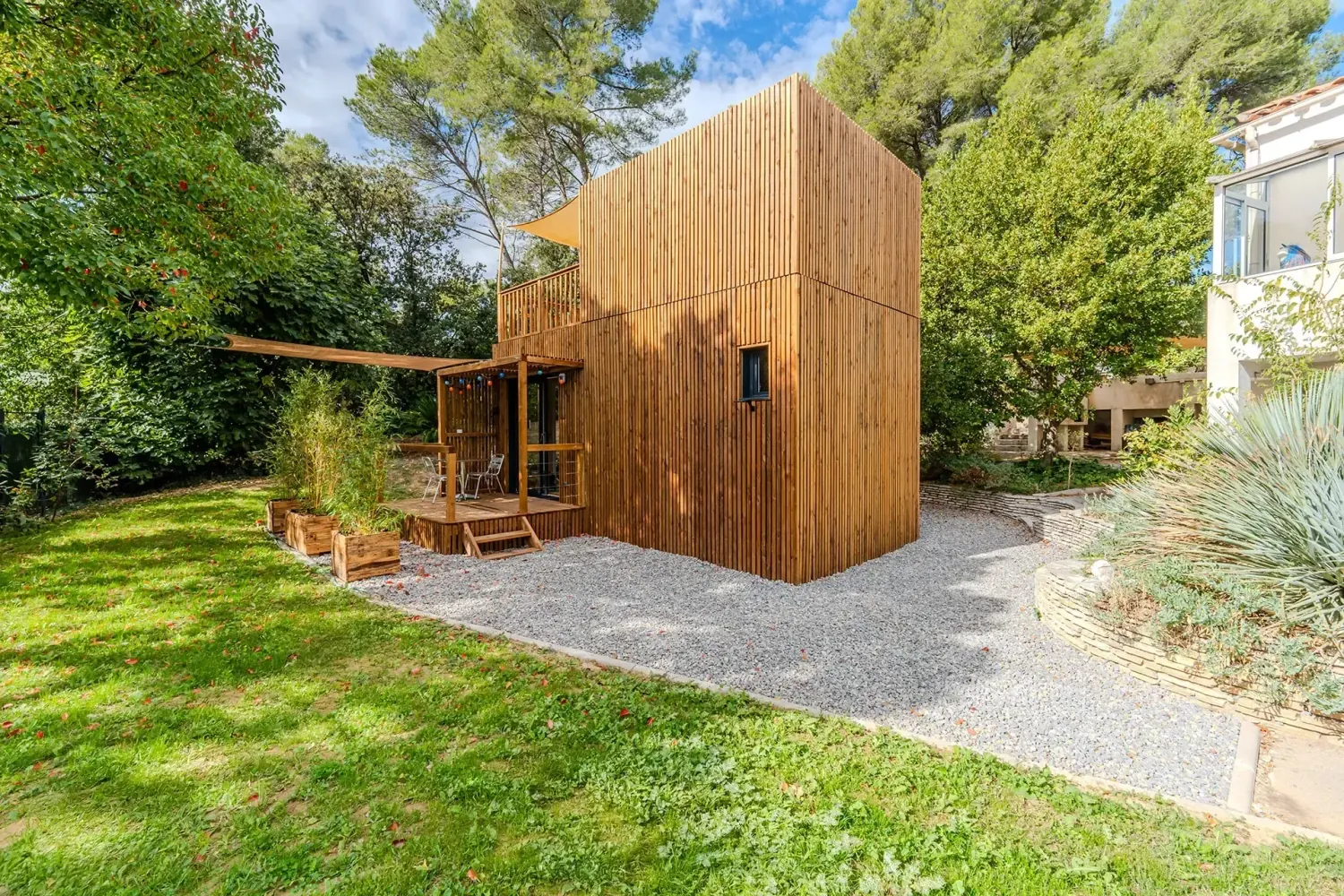 Chambre d’hôtes, studio en ossature bois Greenkub (Hérault)