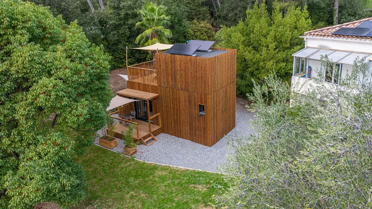 Chambre d’hôtes, studio en ossature bois Greenkub (Hérault)