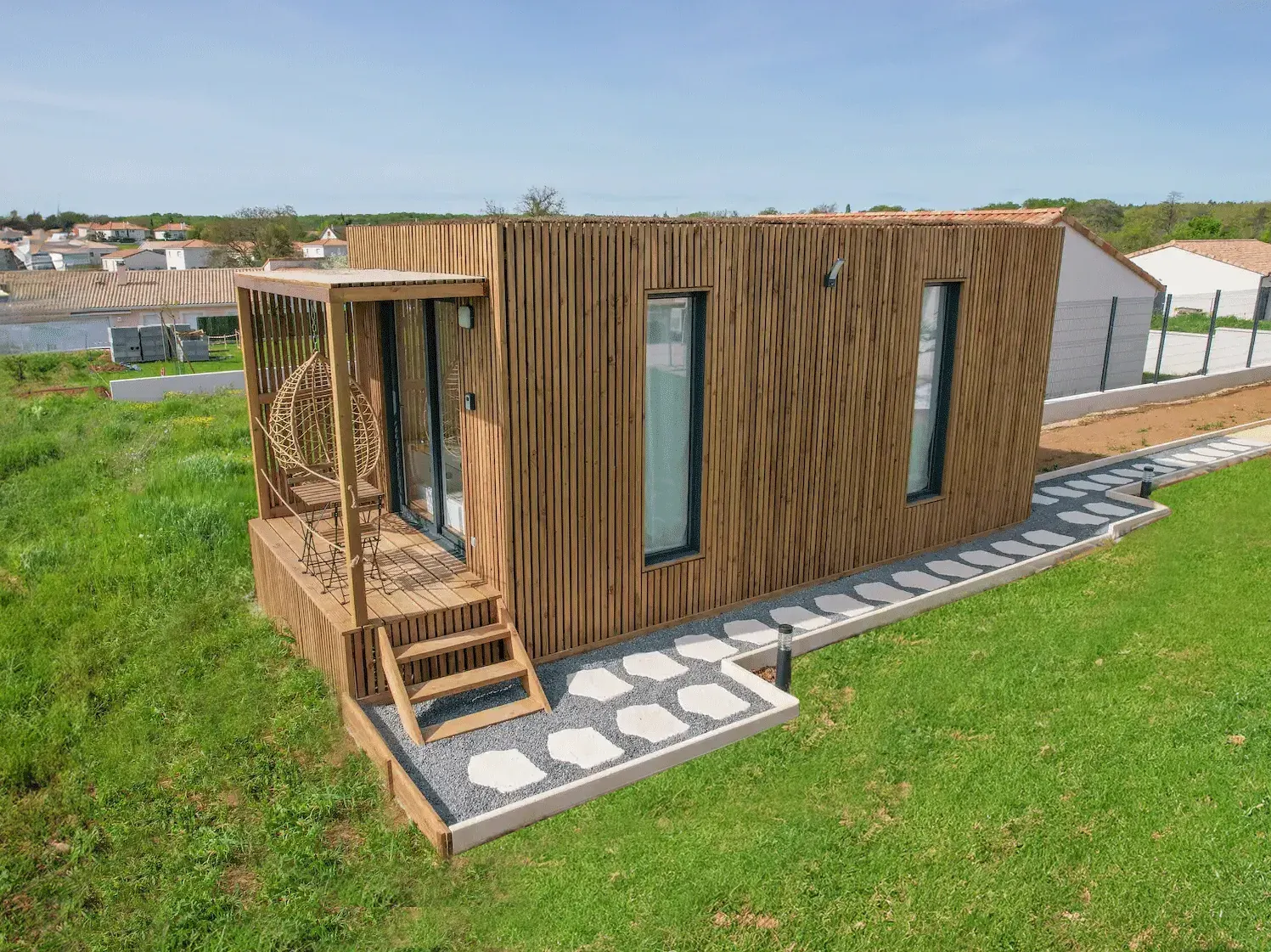 Location saisonnière de 20 m², studio en ossature bois Greenkub (Vienne)