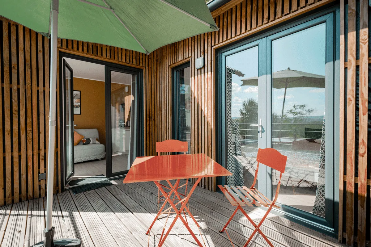Terrasse d’une maison en bois