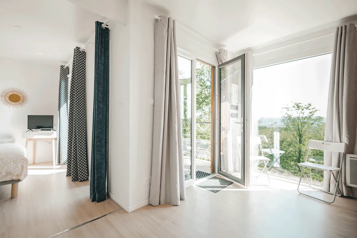 Intérieur aménagé d’une construction bois