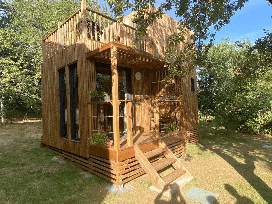 Studio de jardin en bois en duplex