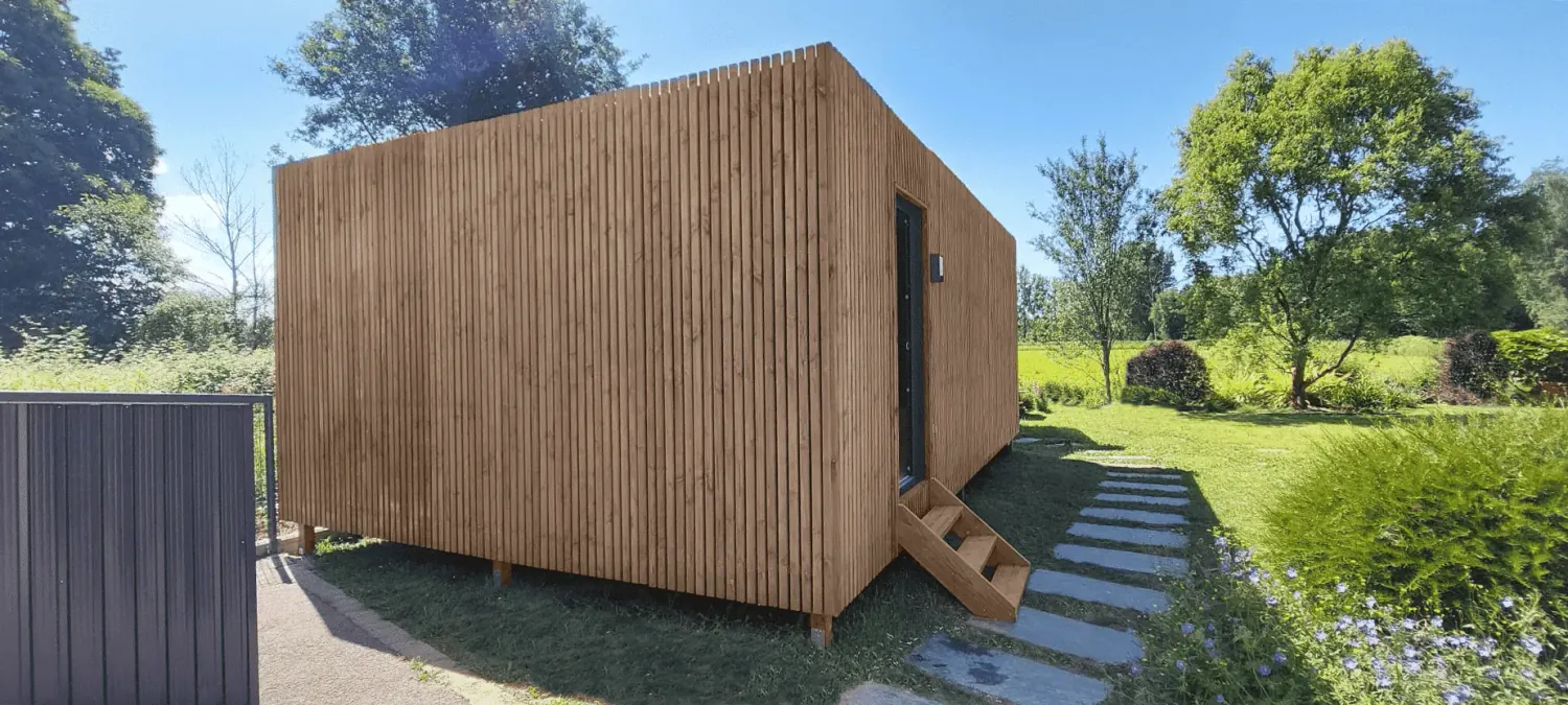 Studio de jardin Greenkub installé, réalisation dans le Morbihan