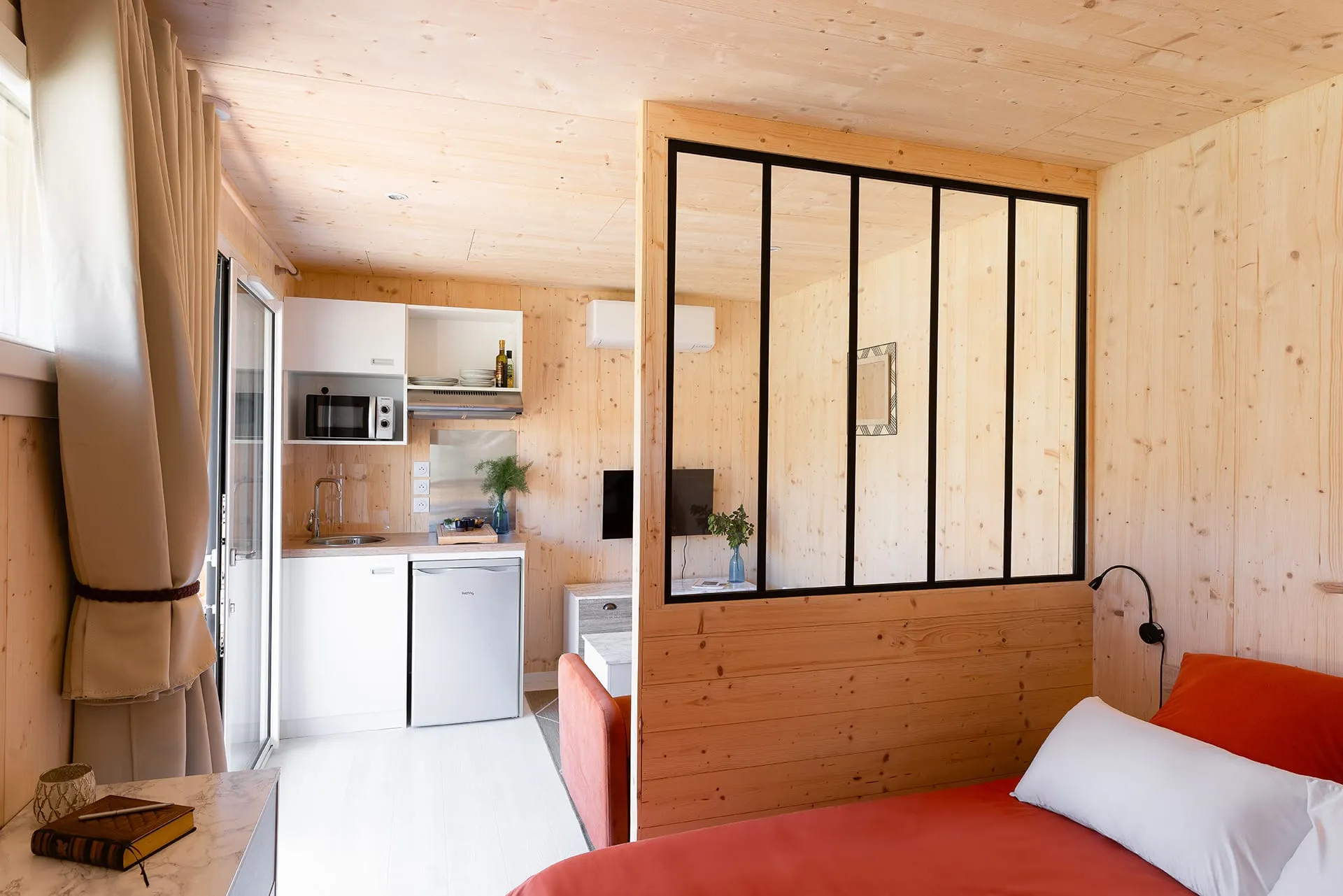 Espace nuit d’un studio Greenkub 20m²