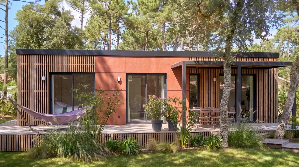Maison en bois Greenkub M70R, 70 m² de plain-pied, vue extérieure