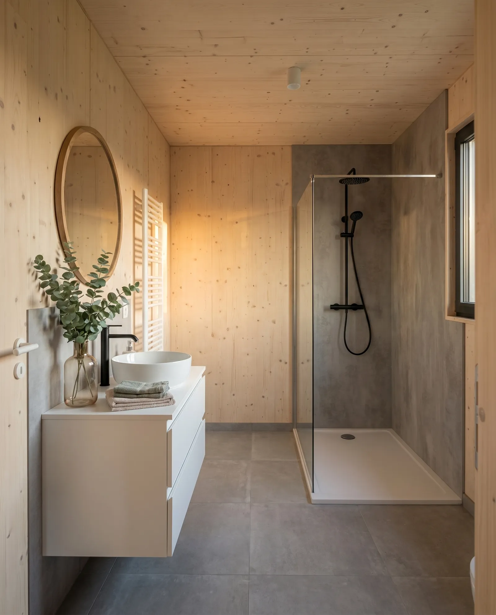 Intérieur Greenkub : salle de bain
