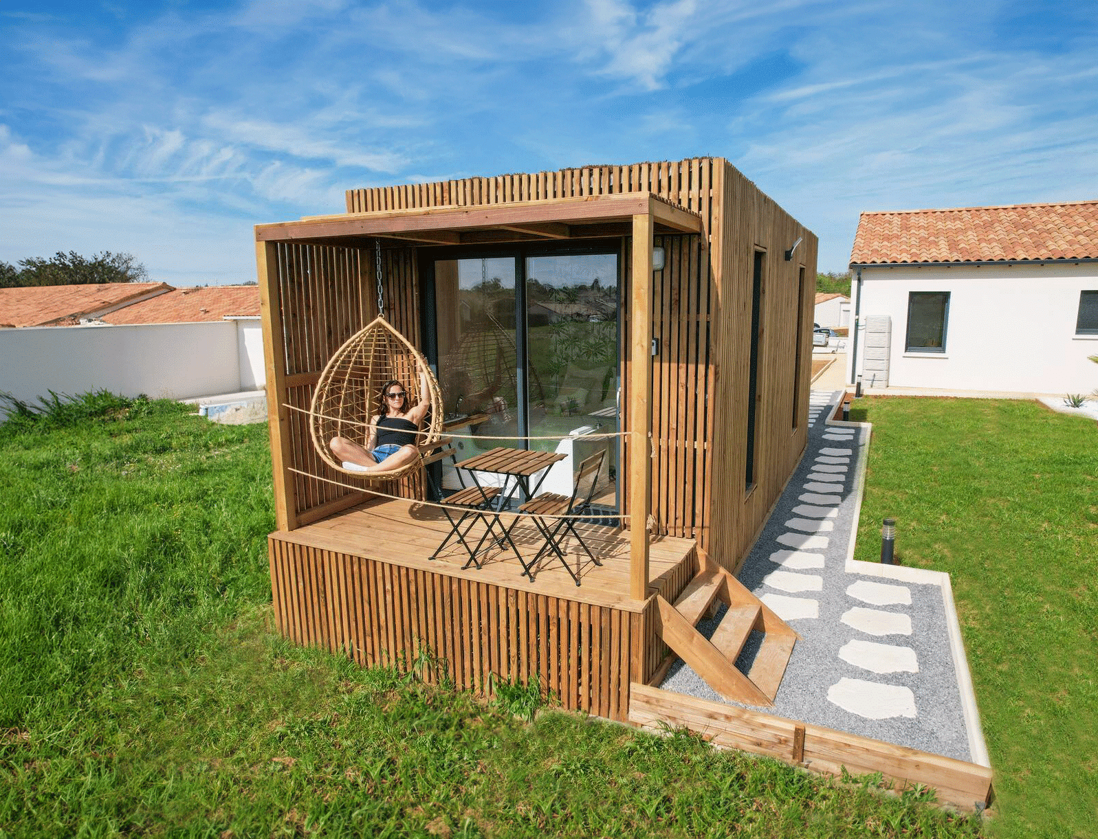 Location saisonnière de 20 m², studio en ossature bois Greenkub (Vienne)