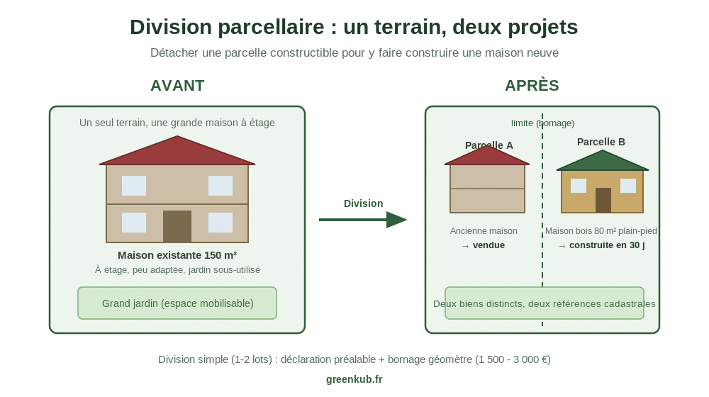 schema explicatif d'une division parcellaire
